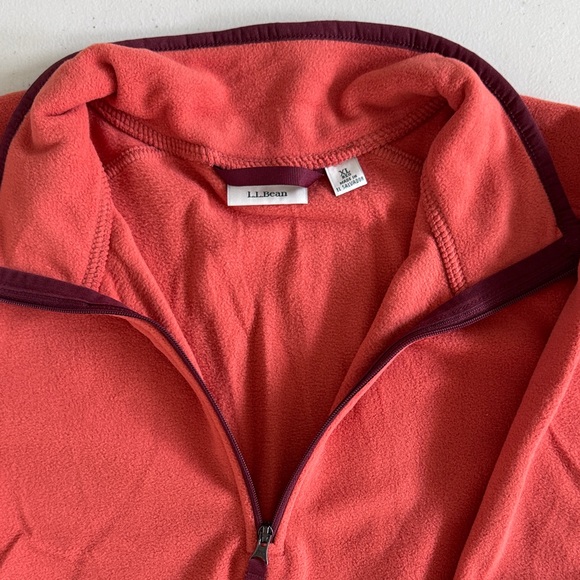 L.L. Bean Coral Fleece Half-Zip Pullover - Picture 2 of 4